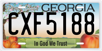 GA license plate CXF5188