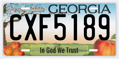 GA license plate CXF5189
