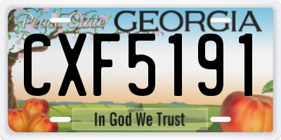 GA license plate CXF5191