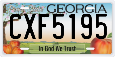 GA license plate CXF5195