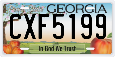GA license plate CXF5199