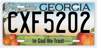 GA license plate CXF5202