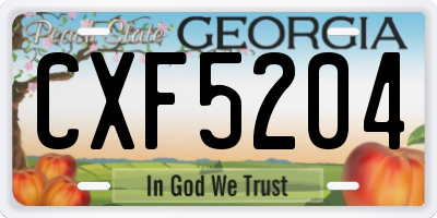 GA license plate CXF5204