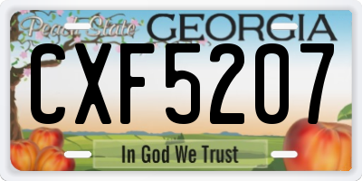 GA license plate CXF5207