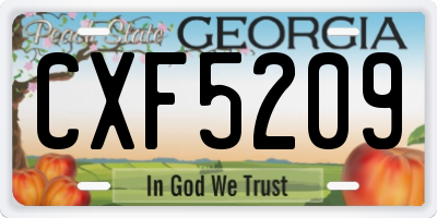 GA license plate CXF5209