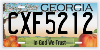 GA license plate CXF5212