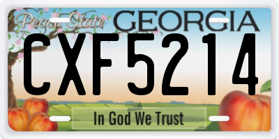 GA license plate CXF5214