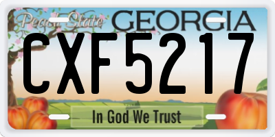 GA license plate CXF5217