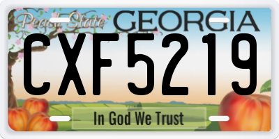GA license plate CXF5219