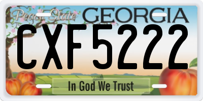 GA license plate CXF5222