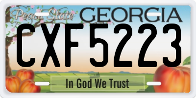 GA license plate CXF5223