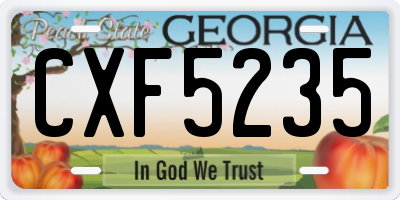 GA license plate CXF5235