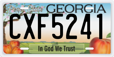 GA license plate CXF5241