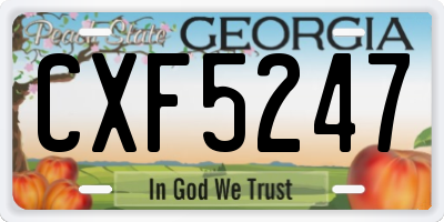 GA license plate CXF5247