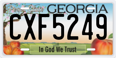 GA license plate CXF5249
