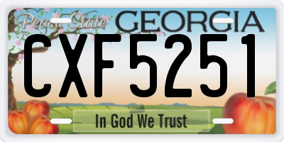 GA license plate CXF5251