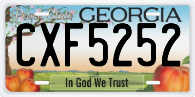 GA license plate CXF5252