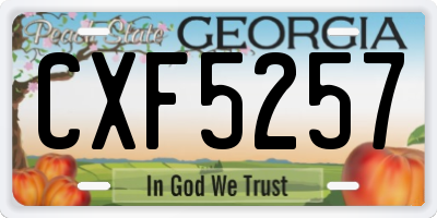 GA license plate CXF5257
