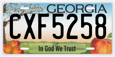 GA license plate CXF5258