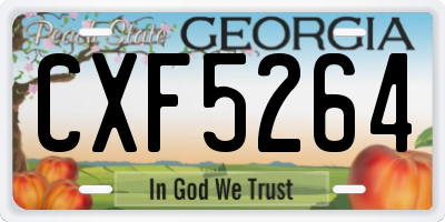 GA license plate CXF5264