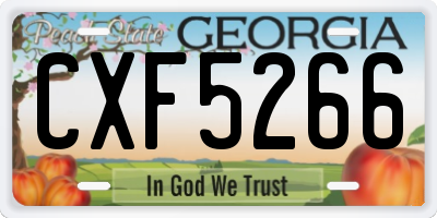 GA license plate CXF5266