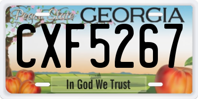 GA license plate CXF5267