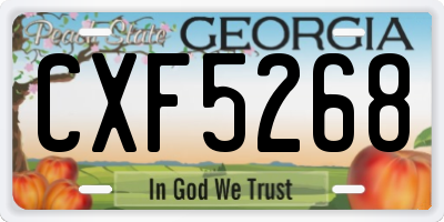 GA license plate CXF5268