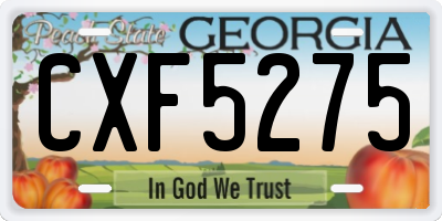 GA license plate CXF5275