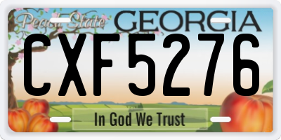 GA license plate CXF5276