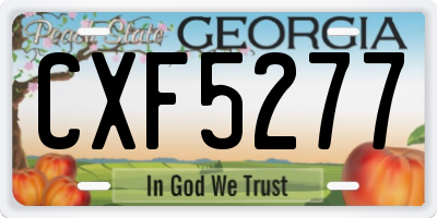 GA license plate CXF5277