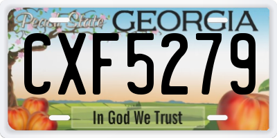 GA license plate CXF5279