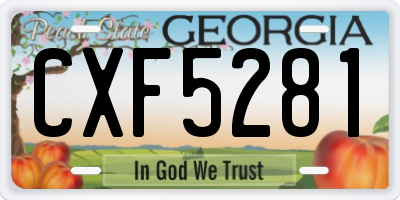 GA license plate CXF5281