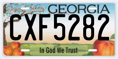 GA license plate CXF5282