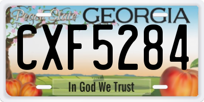GA license plate CXF5284