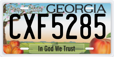 GA license plate CXF5285