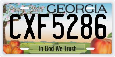 GA license plate CXF5286