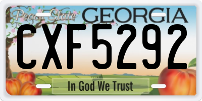 GA license plate CXF5292