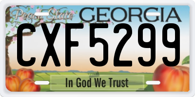 GA license plate CXF5299
