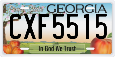 GA license plate CXF5515