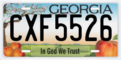GA license plate CXF5526