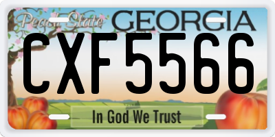 GA license plate CXF5566