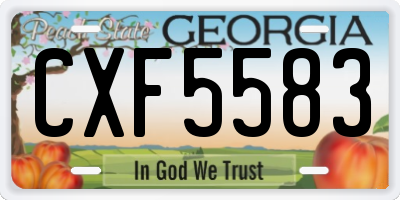 GA license plate CXF5583