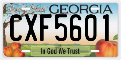 GA license plate CXF5601