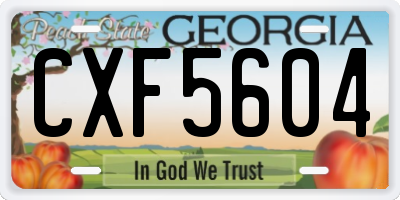 GA license plate CXF5604