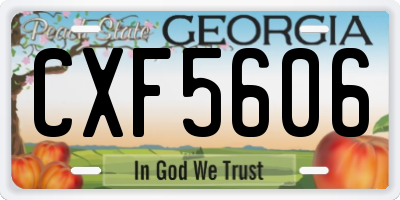 GA license plate CXF5606