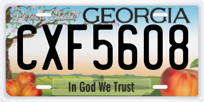 GA license plate CXF5608