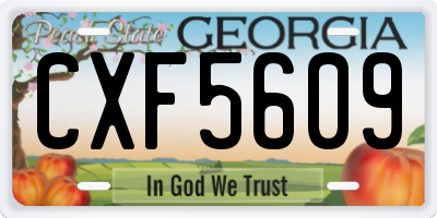 GA license plate CXF5609