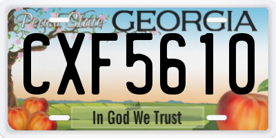 GA license plate CXF5610