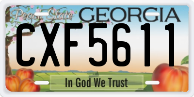 GA license plate CXF5611