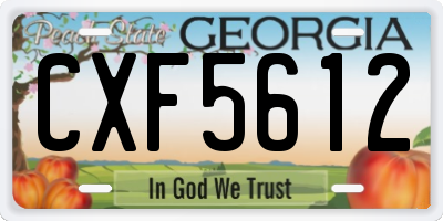 GA license plate CXF5612